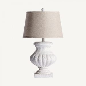 Lámpara de sobremesa de diseño provenzal 65 resina hierro y lino