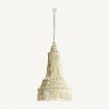 Lámpara de techo de diseño étnico 60 macramé algodón blanco y amarillo 2