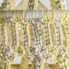 Lámpara de techo de diseño étnico 60 macramé algodón blanco y amarillo 3