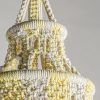 Lámpara de techo de diseño étnico 60 macramé algodón blanco y amarillo 5