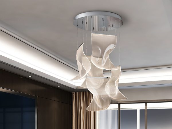 Lámpara de techo de diseño moderno VELOS Ø50 metal cromado y metacrilato moldeado