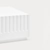 Mesa de centro cuadrada de diseño moderno minimalista DORIC 110 blanco y crema 5