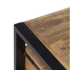 Mesa de centro diseño industrial madera de mango con hierro negro 2 cajones