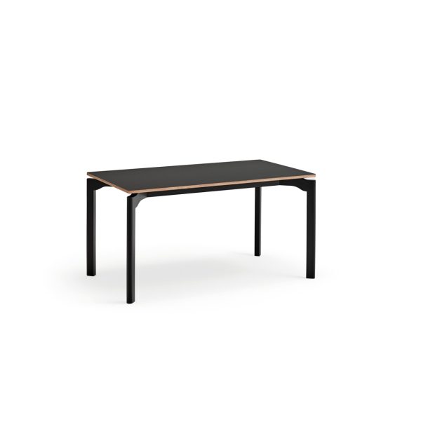 Mesa de comedor de diseño moderno nórdico NICOLA 140 haya color negro 2