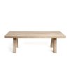 Mesa de comedor gran tamaño para exterior madera de teka envejecida sobre con listones