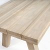 Mesa de comedor gran tamaño para exterior madera de teka envejecida sobre con listones
