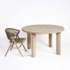 Mesa para exterior redonda diseño rústico madera teka envejecida