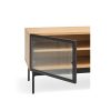 Mueble TV de diseño moderno y vanguardista BLUR 180 en madera roble y cristal 3