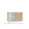 Mueble aparador de diseño moderno minimalista SIERRA 108 blanco y roble 2