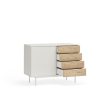 Mueble aparador de diseño moderno minimalista SIERRA 108 blanco y roble 3