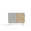 Mueble aparador de diseño moderno minimalista SIERRA 108 gris claro y roble