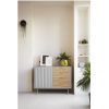 Mueble aparador de diseño moderno minimalista SIERRA 108 gris claro y roble 3