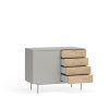 Mueble aparador de diseño moderno minimalista SIERRA 108 gris claro y roble 5