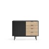 Mueble aparador de diseño moderno minimalista SIERRA 108 negro y roble