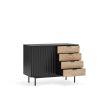 Mueble aparador de diseño moderno minimalista SIERRA 108 negro y roble 3