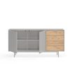 Mueble aparador de diseño moderno minimalista SIERRA 159 gris claro y roble 4