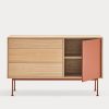 Mueble aparador de diseño moderno minimalista YOKO 128 acabado roble y teja 2