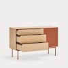 Mueble aparador de diseño moderno minimalista YOKO 128 acabado roble y teja 5