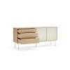 Mueble aparador de diseño moderno minimalista YOKO 180 acabado roble y crema 6