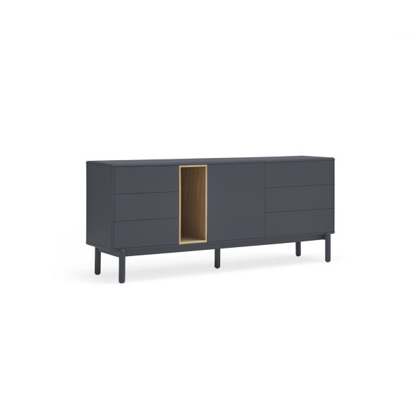 Mueble aparador de diseño moderno nórdico CORVO 180 gris antracita 6