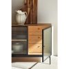 Mueble aparador de diseño moderno y vanguardista BLUR 180 en madera roble y cristal 2