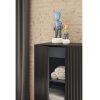Mueble auxiliar de diseño moderno minimalista DORIC 92 negro y antracita 7