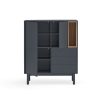 Mueble auxiliar de diseño moderno nórdico CORVO 100 gris antracita 6