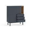 Mueble auxiliar de diseño moderno nórdico CORVO 100 gris antracita 7