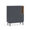 Mueble auxiliar de diseño moderno nórdico CORVO 100 gris antracita 8