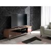 Mueble de televisión de diseño moderno 180 nogal y cristal tintado negro efecto espejo 4