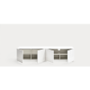 Mueble de televisión de diseño moderno minimalista DORIC 180 blanco y crema 2