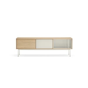Mueble de televisión de diseño moderno minimalista YOKO 180 acabado roble y crema