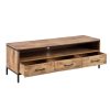 Mueble de televisión diseño rústico industrial madera de mango con hierro