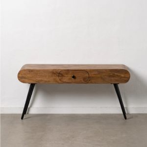 Mueble televisión diseño moderno industrial madera de mango con hierro negro