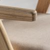 Silla de diseño contemporáneo CIEZA madera de olmo y ratán acabado natural y tapizado en lino 5