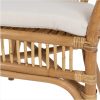 Sillón con reposabrazos diseño vintage ratán natural con cojín