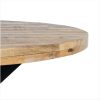 609031 Mesa de comedor redonda diseño rústico industrial 130 madera de mango y patas de hierro