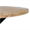 609032 Mesa de comedor redonda diseño rústico industrial 150 madera de mango y patas de hierro