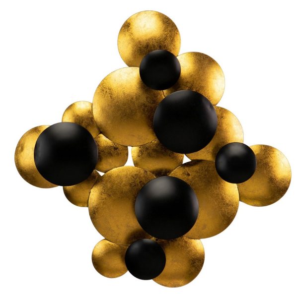 Aplique lámpara de pared de diseño Art Decó GRAN VICTORIA 90 latón dorado y negro