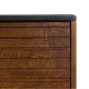 Armario diseño rústico industrial madera mango negro y natural con patas de hierro