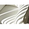 Butaca diseño moderno lineas redondeadas tapizada blanco y gris y metal negro mate 6