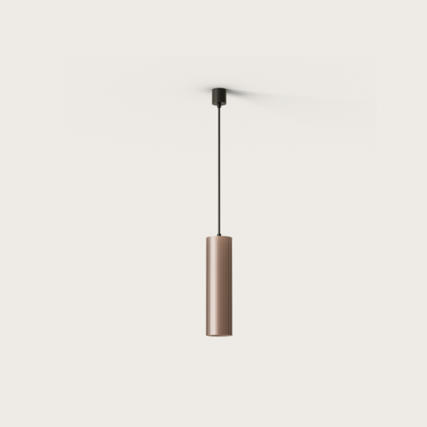 C1303 Lámpara de techo diseño moderno STRIP 30 pantalla tubular metal cobre rosado