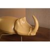 Escultura de diseño ESCARABAJO 35x17 en cerámica acabado amarillo mostaza 3