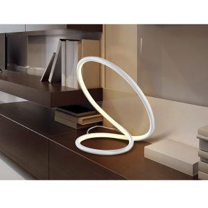 Lámpara de sobremesa LED de diseño moderno INFINITO 32 aluminio blanco mate