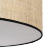 Lámpara de techo diseño rústico vintage pantalla rafia natural con ribete negro