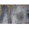 Lienzo abstracto HORMIGON 100x150 pintado a mano sobre lienzo tonos grises y pan de oro con marco color negro 3