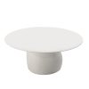 Mesa de comedor ovalada de diseño moderno 160 madera y fibra de vidrio acabado color blanco 5