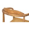Silla con reposabrazos de diseño vintage madera de teca acabado natural y ratán 5