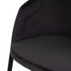 Silla de diseño moderno SITKA tapizado terciopelo negro y metal color negro 5