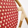 Silla de diseño vintage RIVOLI aluminio imitación bambú y textil acabados color rojo y crema 5